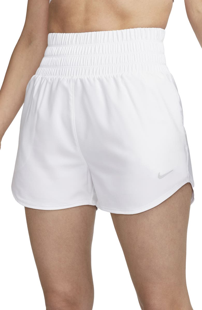Nike Dri-FIT Ultrahigh Waist 3-Inch Brief Lined Shorts, Alternate, color, White/Reflective Silv