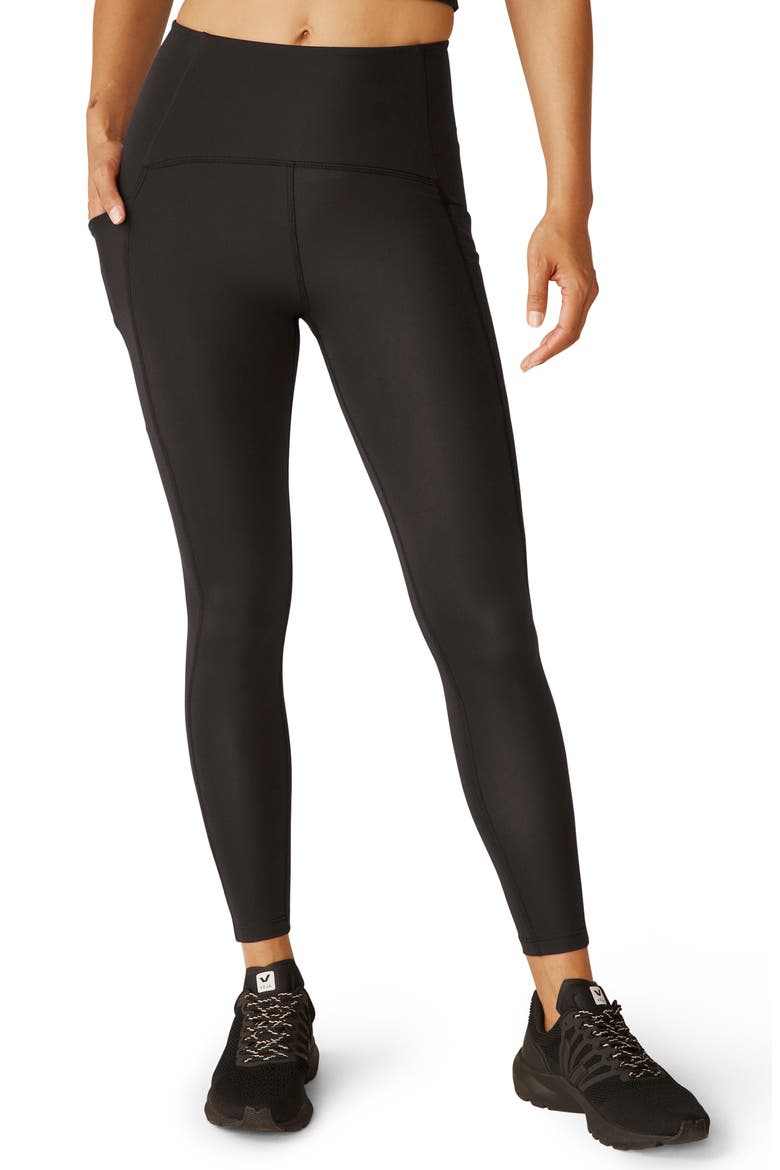 Powerbeyond Strive High Waist Pocket Leggings, Main, color, BLACK
