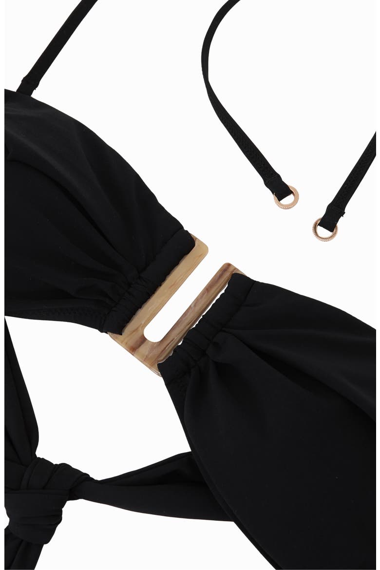 Carina Bandeau Bikini Top, Alternate, color, BLACK