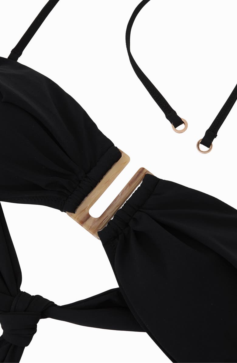 Reiss Carina Bandeau Bikini Top, Alternate, color, Black