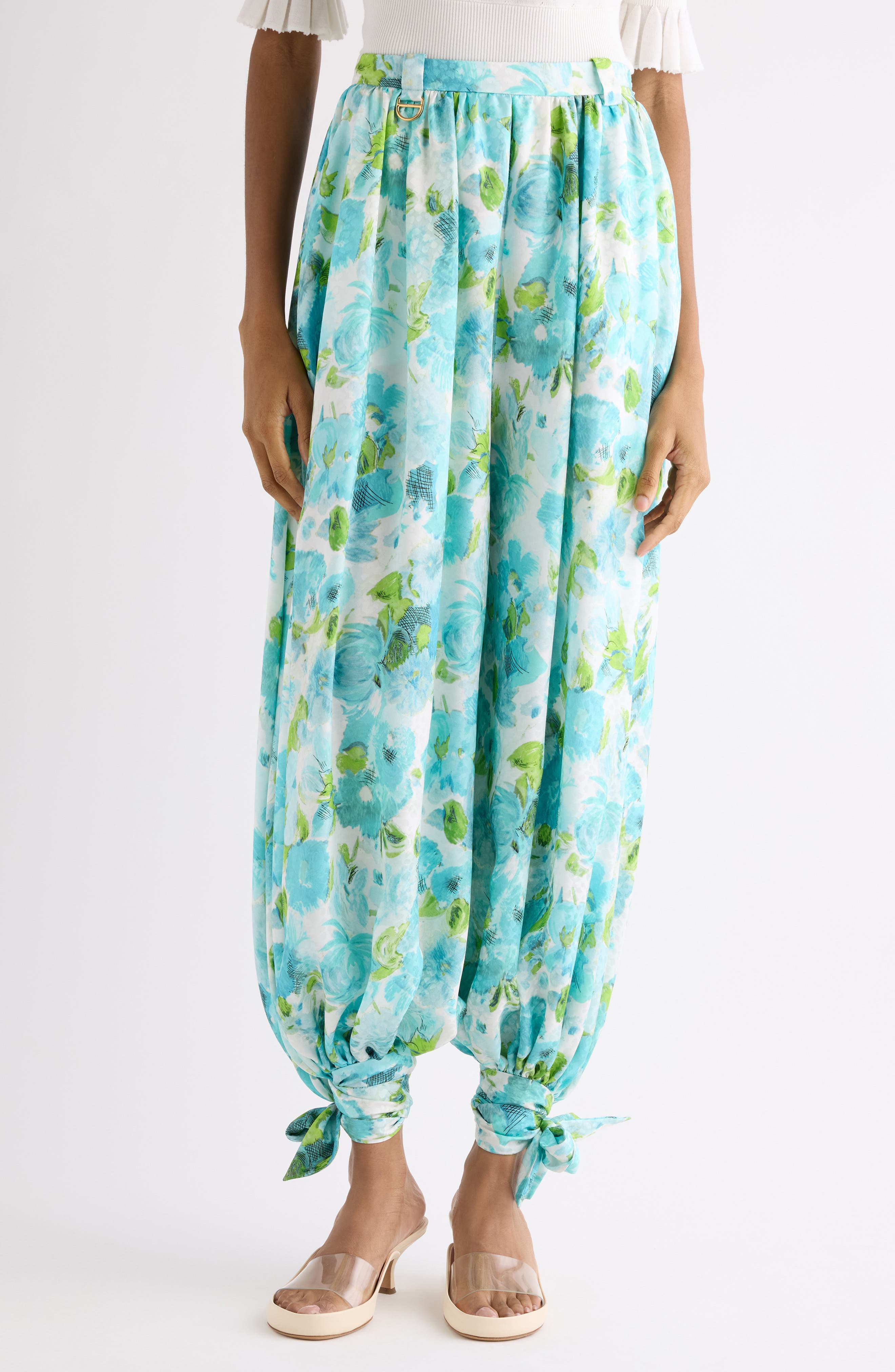 Floral Silk Jacquard Harem Pants (Women) | Nordstrom