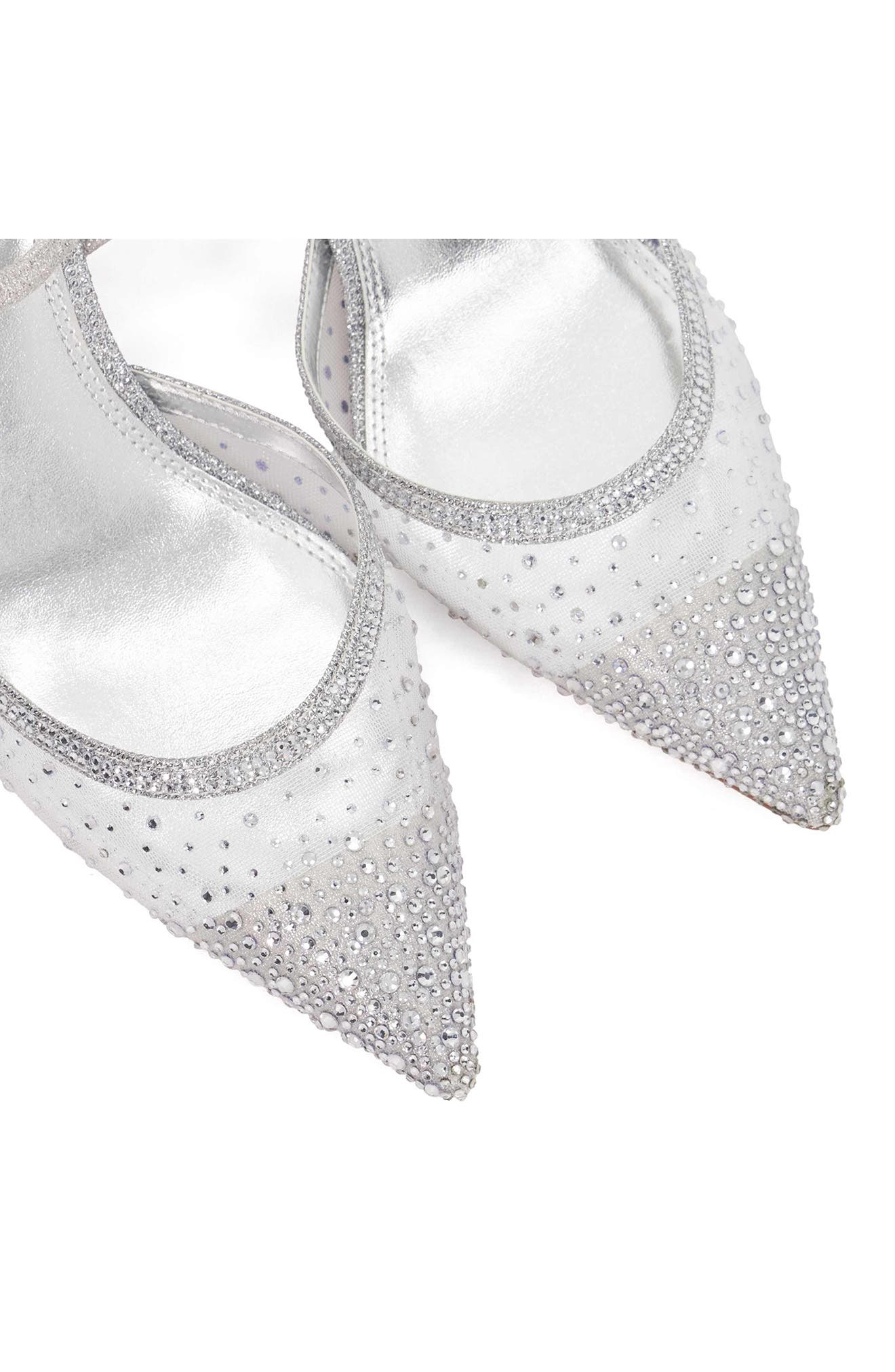 Dune London Charismatic Ankle Strap Pump, Alternate, color, Silver