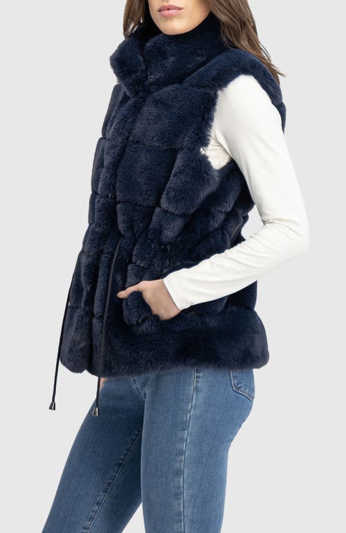 Lyla Grant Fur-free Rex Rabbit (faux Fur) Vest In Blue