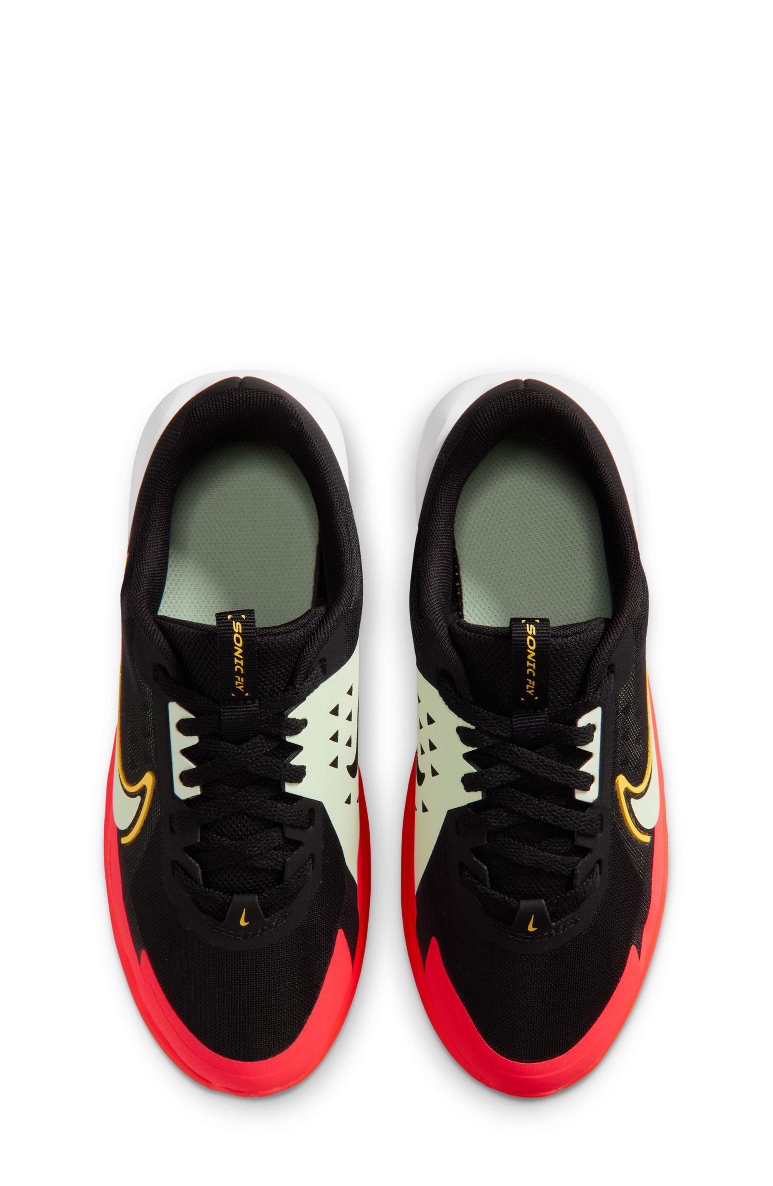 Nike Kids' Sonic Fly Running Shoe, Alternate, color, Black/ Volt Tint/ Laser Orange