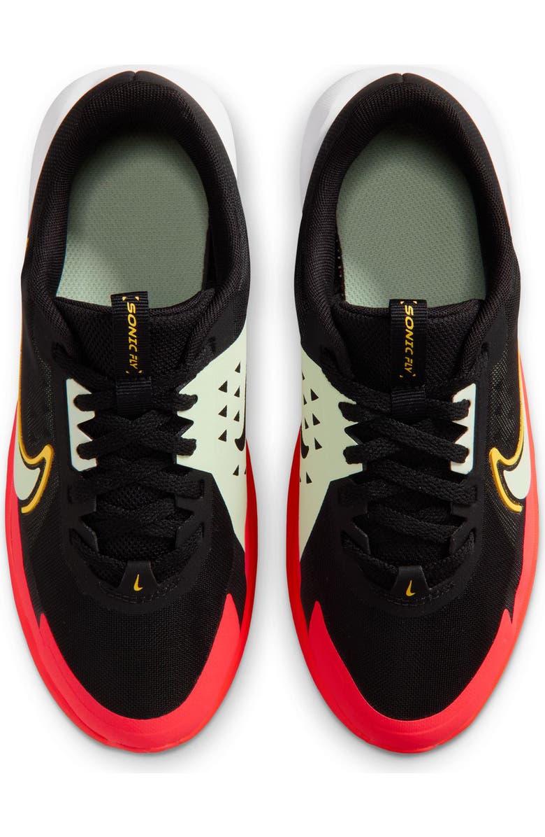 Nike Kids' Sonic Fly Running Shoe, Alternate, color, Black/ Volt Tint/ Laser Orange