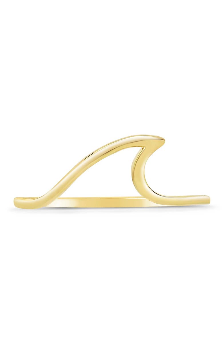 Sterling Forever 14K Gold Vermeil Polished Wave Ring, Main, color, Gold