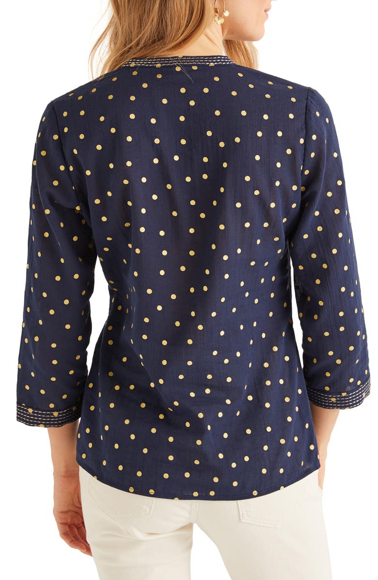 Boden Rosanna Metallic Embroidered Top, Alternate, color,