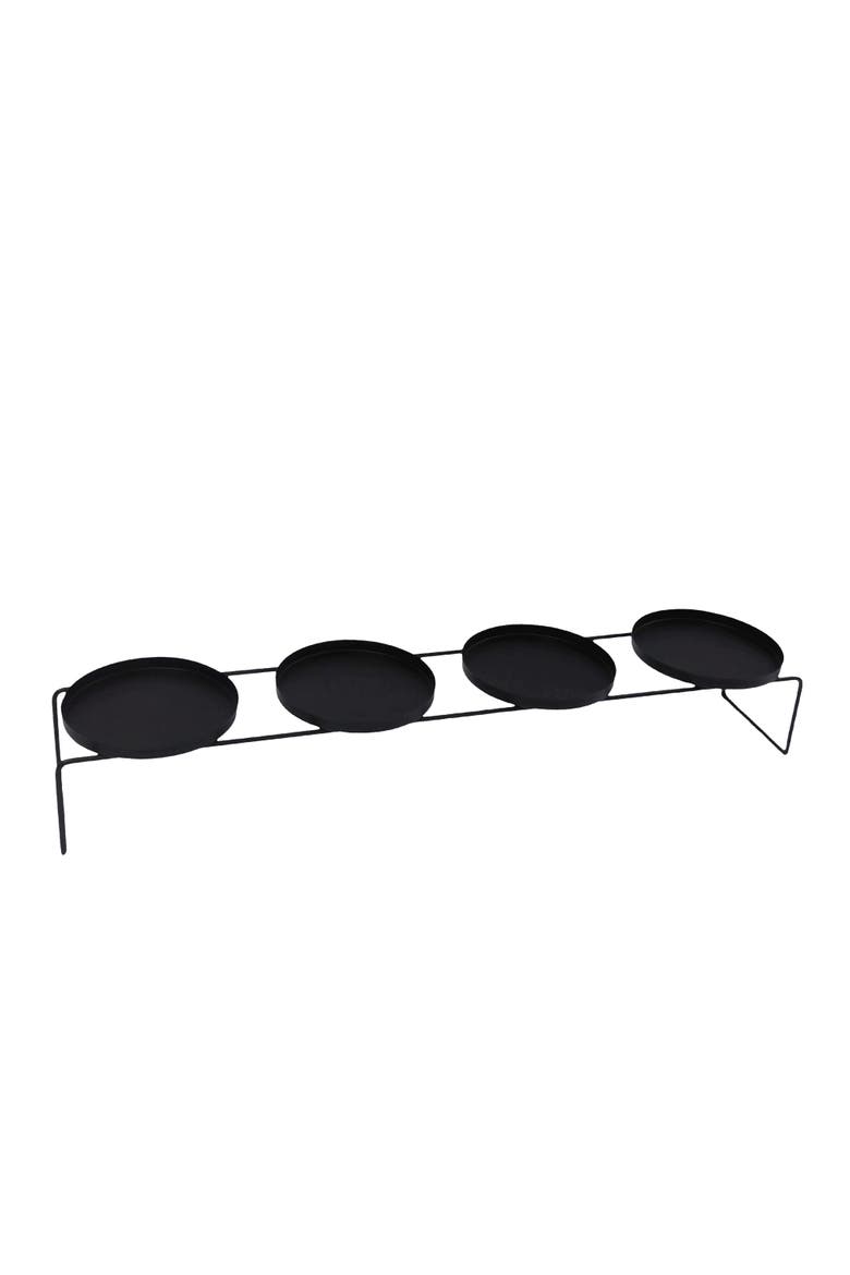 Quadruple Round Candle Holder, Main, color, Black