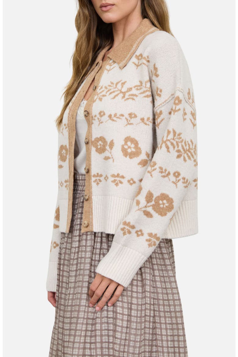 Floral Jacquard Cardigan, Alternate, color, CREAM