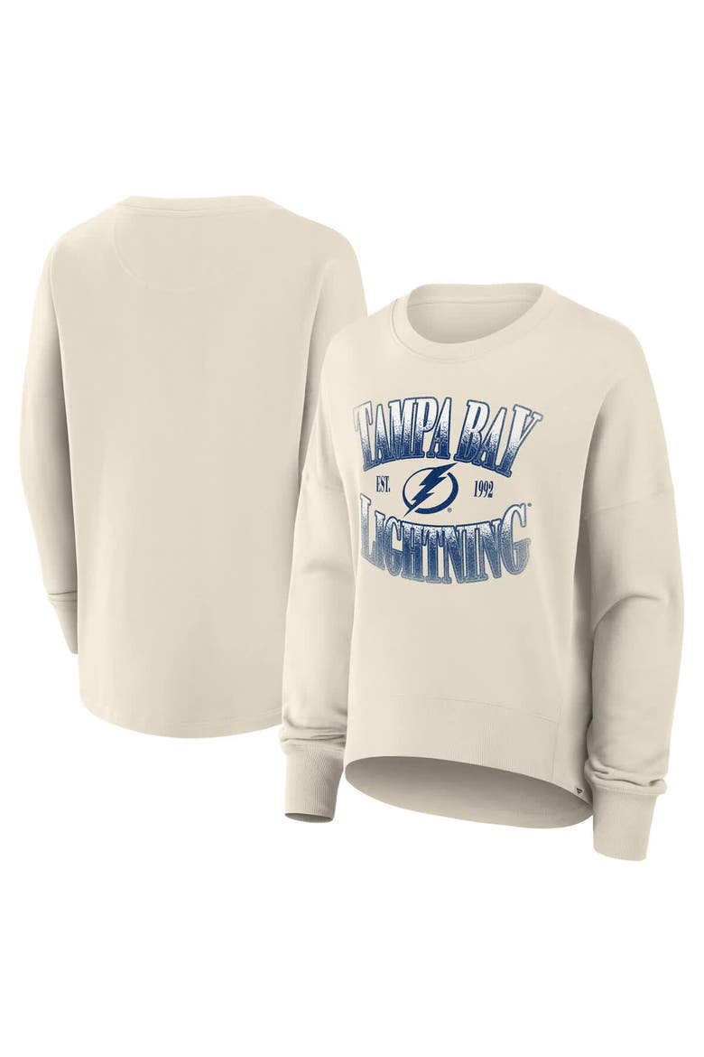Women's Fanatics Cream Tampa Bay Lightning Oversized Slice Pullover Sweatshirt, Alternate, color, Cream