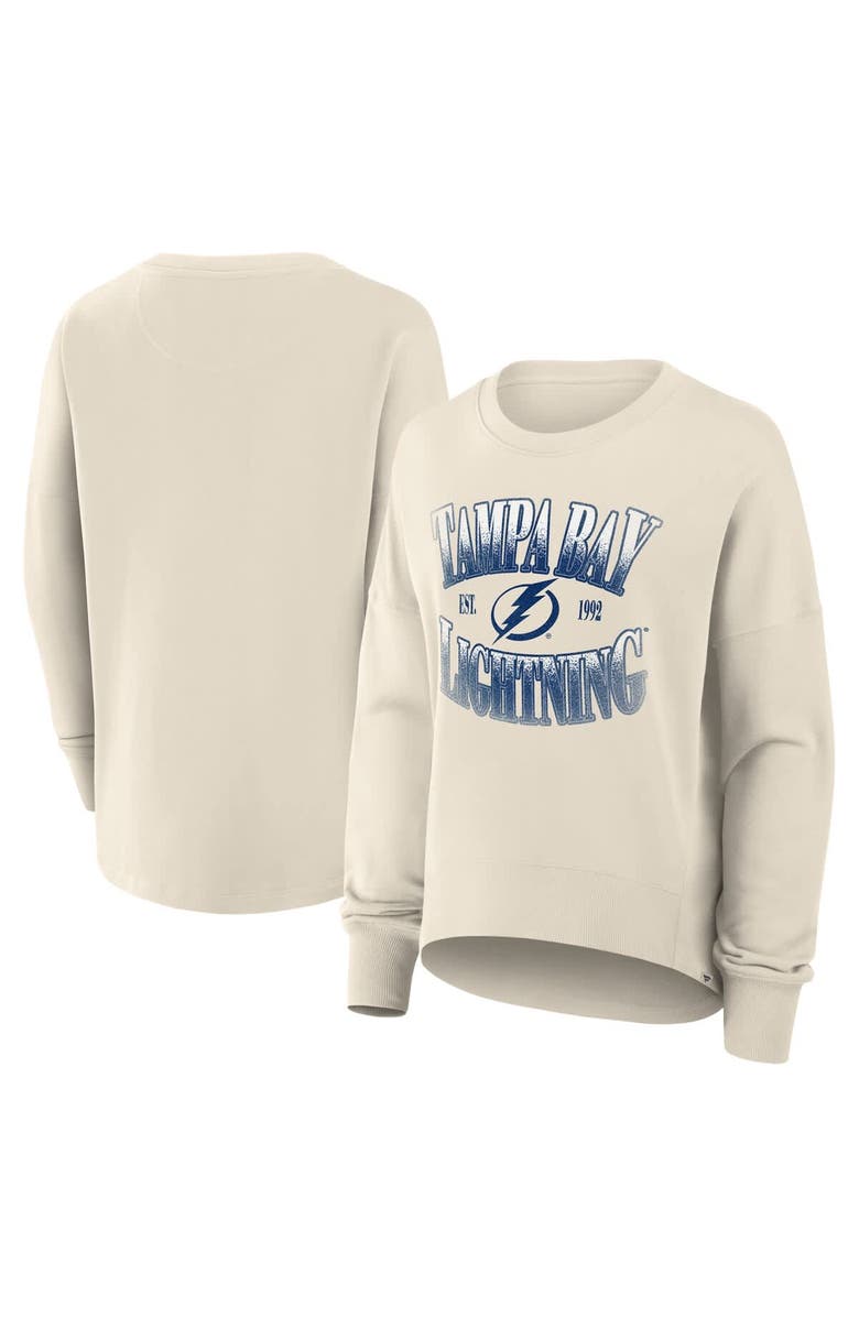 FANATICS Women's Fanatics Cream Tampa Bay Lightning Oversized Slice Pullover Sweatshirt, Alternate, color, Cream