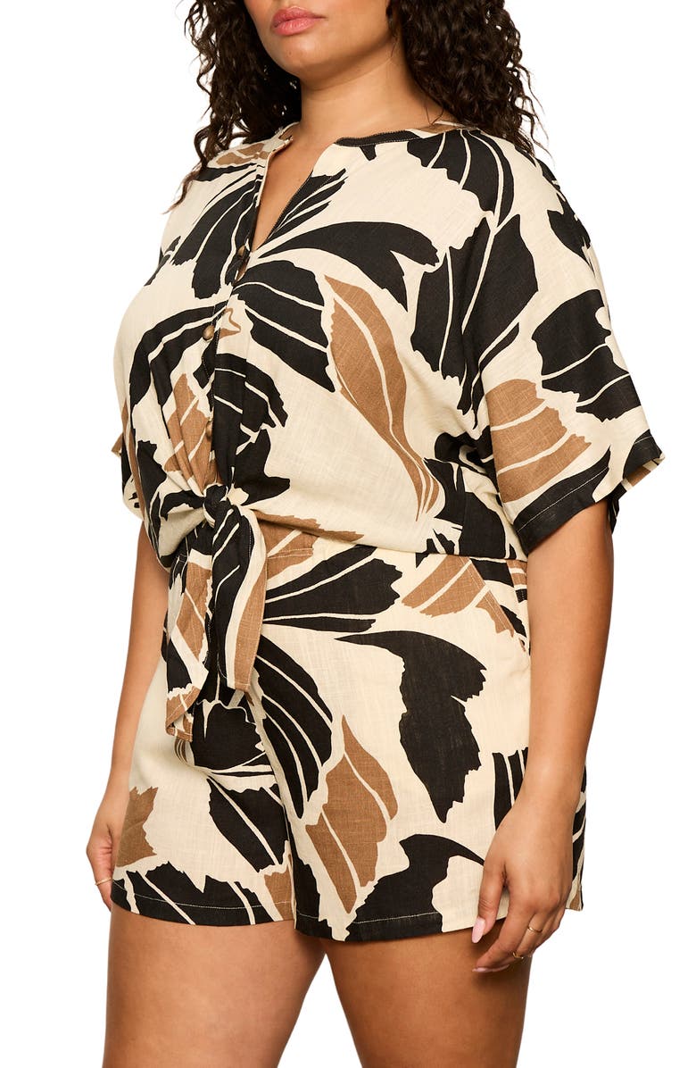 Sanctuary Within Time Floral Button-Up Shirt, Alternate, color, Ivory Lotus