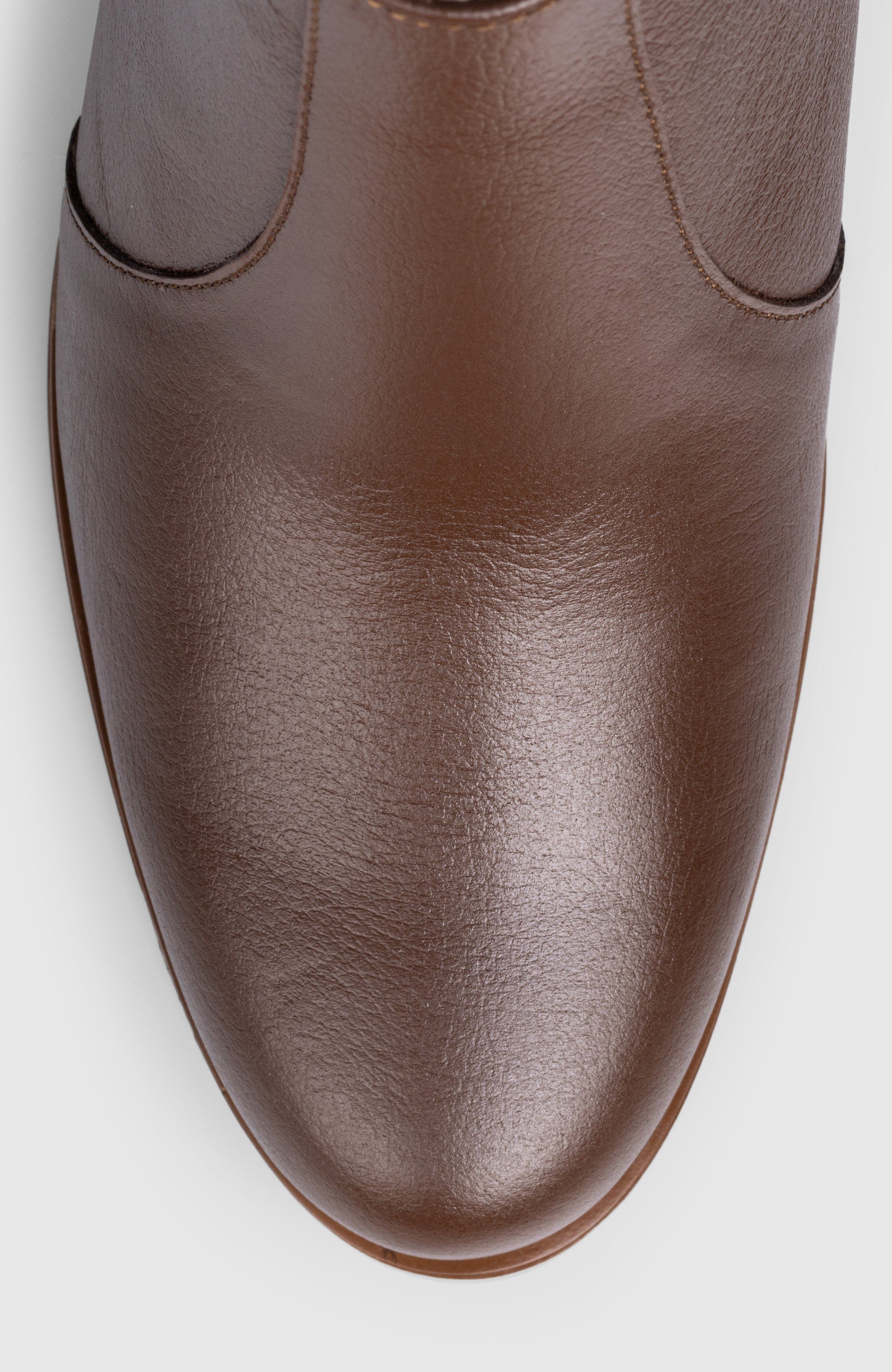 Mia Block Heel Side Up Bootie, Alternate, color, Brown