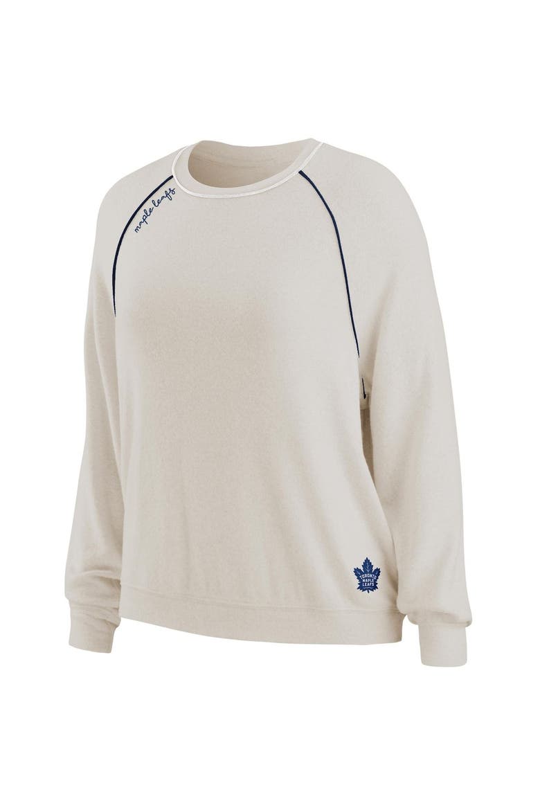 Women's WEAR by Erin Andrews Oatmeal Toronto Maple Leafs Raglan Pullover Sweatshirt & Pants Lounge Set, Alternate, color, Oatmeal