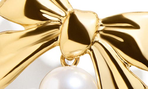 Baublebar Faux Pearl Bow Drop Earrings In Gold