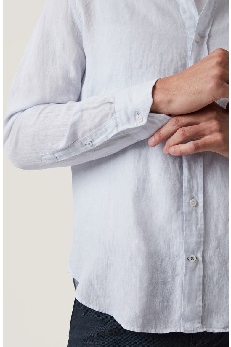Regular Fit Linen Chambray Button-Up Shirt, Alternate, color, CHALK