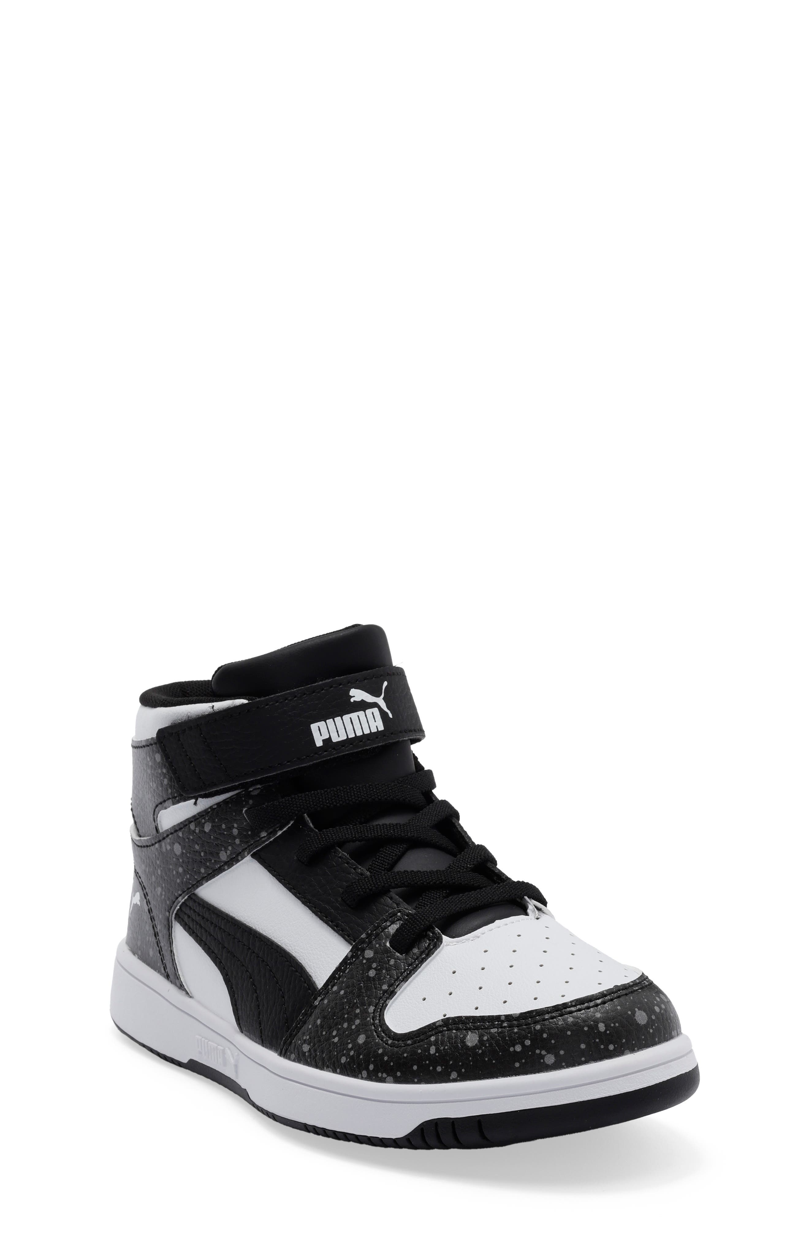 PUMA Kids' Rebound Layup Splatter High Top Sneaker