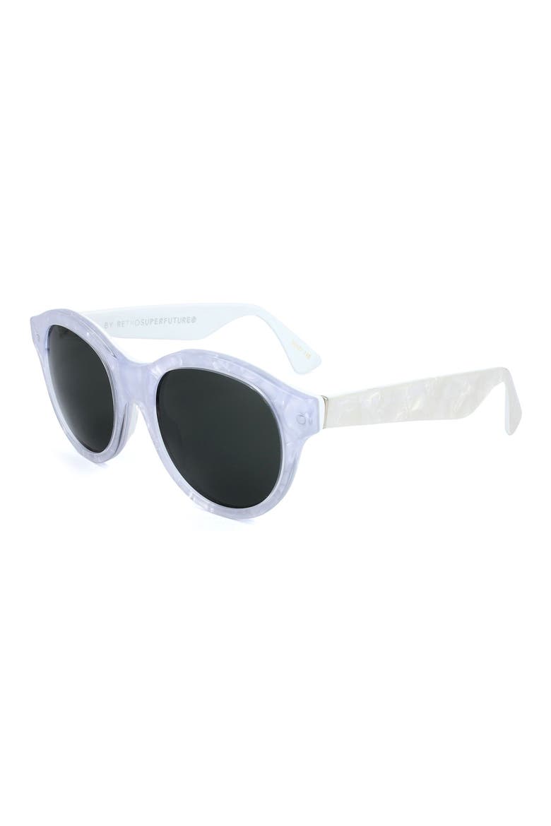 51mm Round Sunglasses, Alternate, color, WHITE