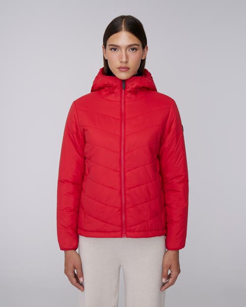 Quartz Co. Camila | Lightweight Hooded Insulated Jacket In Fiery Red