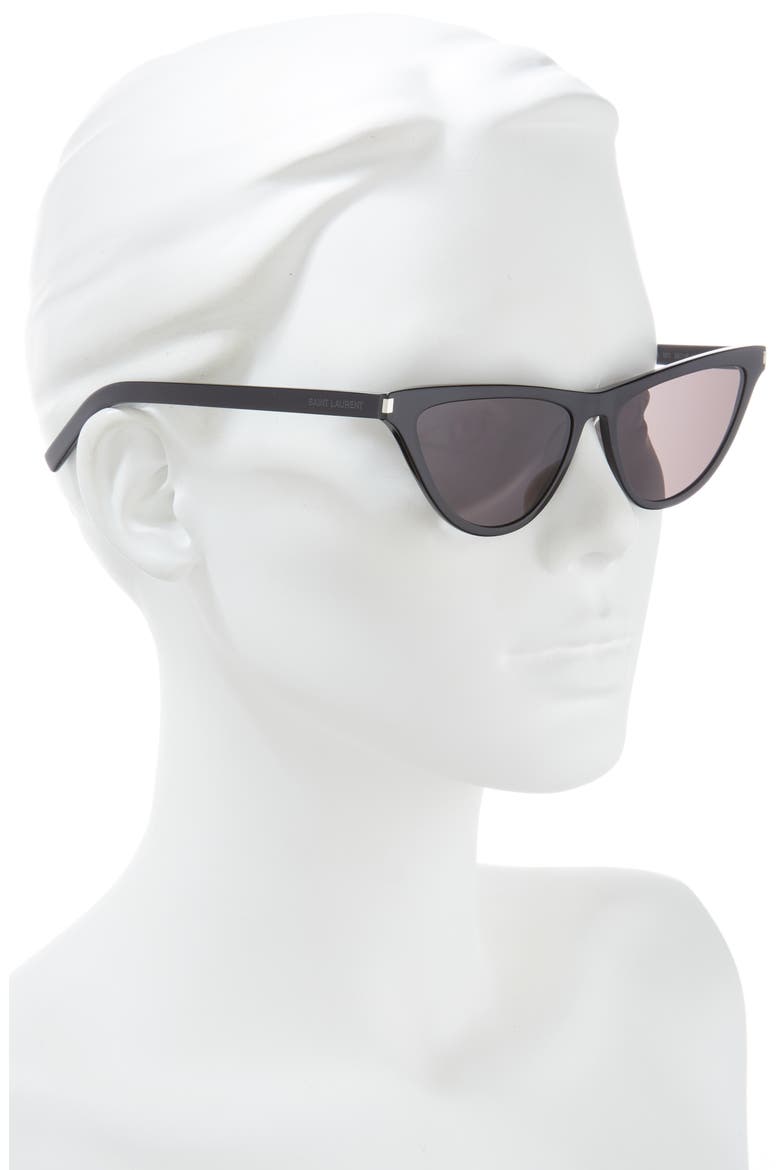 56mm Cat Eye Sunglasses, Alternate, color, BLACK BLACK BLACK