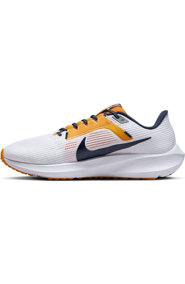 Nike Unisex Nike White West Virginia Mountaineers Zoom Pegasus 40 Running Shoe, Alternate, color, White