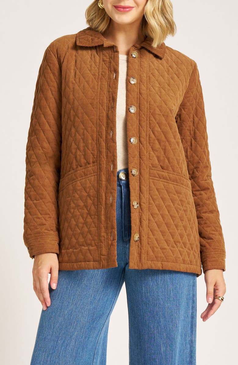 matty m. Canyon Quilted Corduroy Barn Jacket, Main, color, Spice