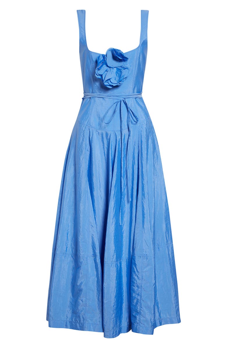 Cinq à Sept Joisian Flower Appliqué Midi Dress, Alternate, color, Ultramarine