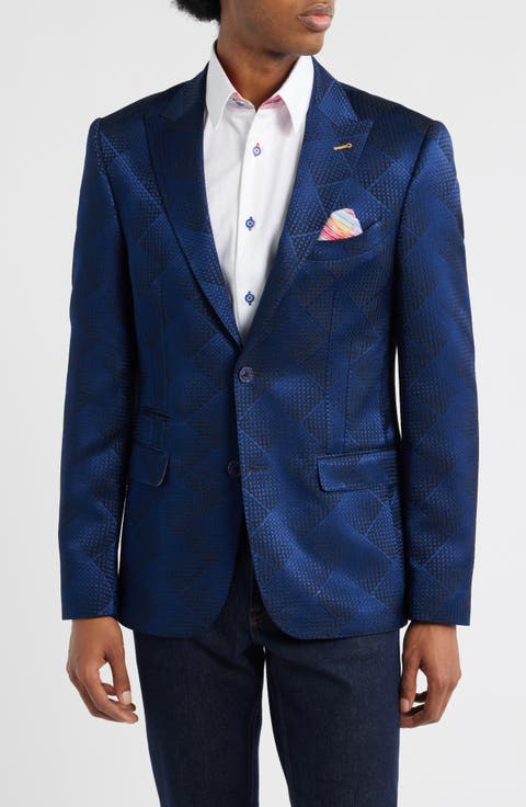 Navy Jacquard Blazer