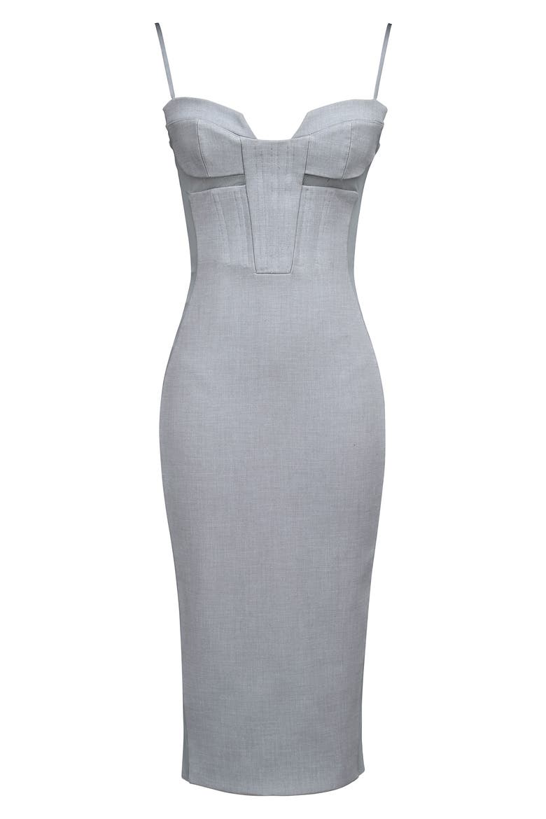Kiki Corset Midi Dress, Alternate, color, LIGHT GREY MELANGE