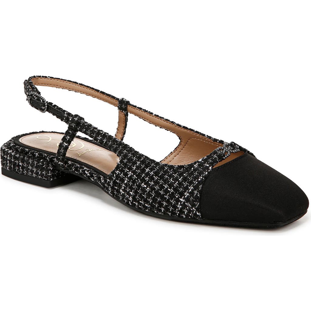 Sam Edelman Kara Slingback Flat Black Boucle In Black