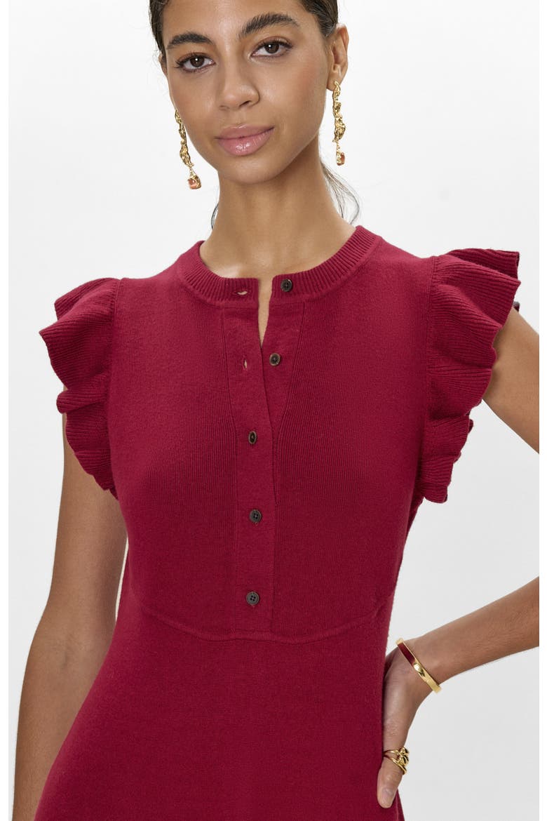 Rhea Sweater Midi Dress, Alternate, color, Dark Berry
