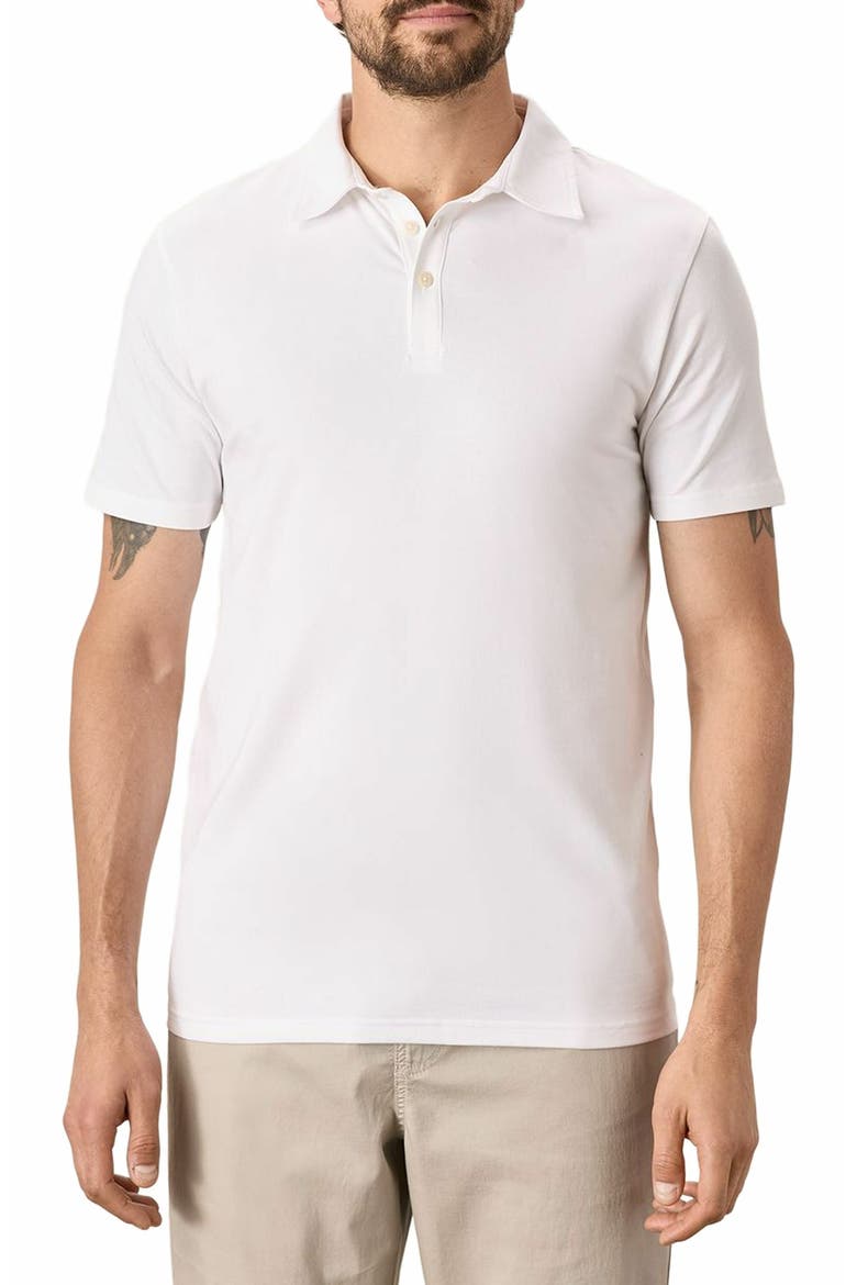 Organic Cotton Luxe Stretch Jersey Slim Polo, Alternate, color, White