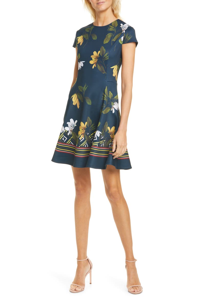 Gallah Savanna Skater Dress, Main, color, DARK BLUE
