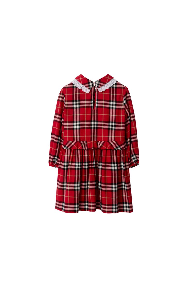 Burberry Check Cotton Flannel Dress, Alternate, color, Poppy Red