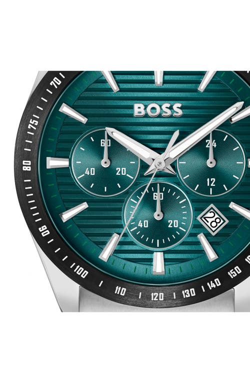Shop Hugo Boss Boss Strike Chronograph Bracelet Watch, 41mm In Green