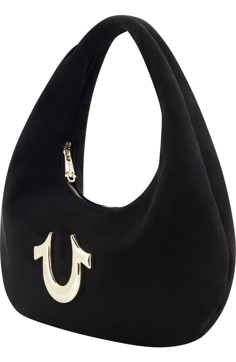 True Religion Brand Jeans Horseshoe Link Shoulder Bag, Alternate, color, Black