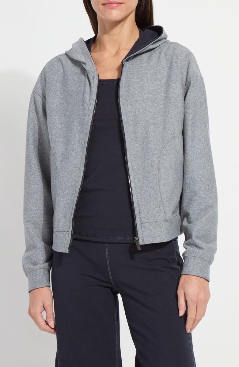 Lysse Jovie Reversible Zip Hoodie, Alternate, color, True Navy/ Grey Melange