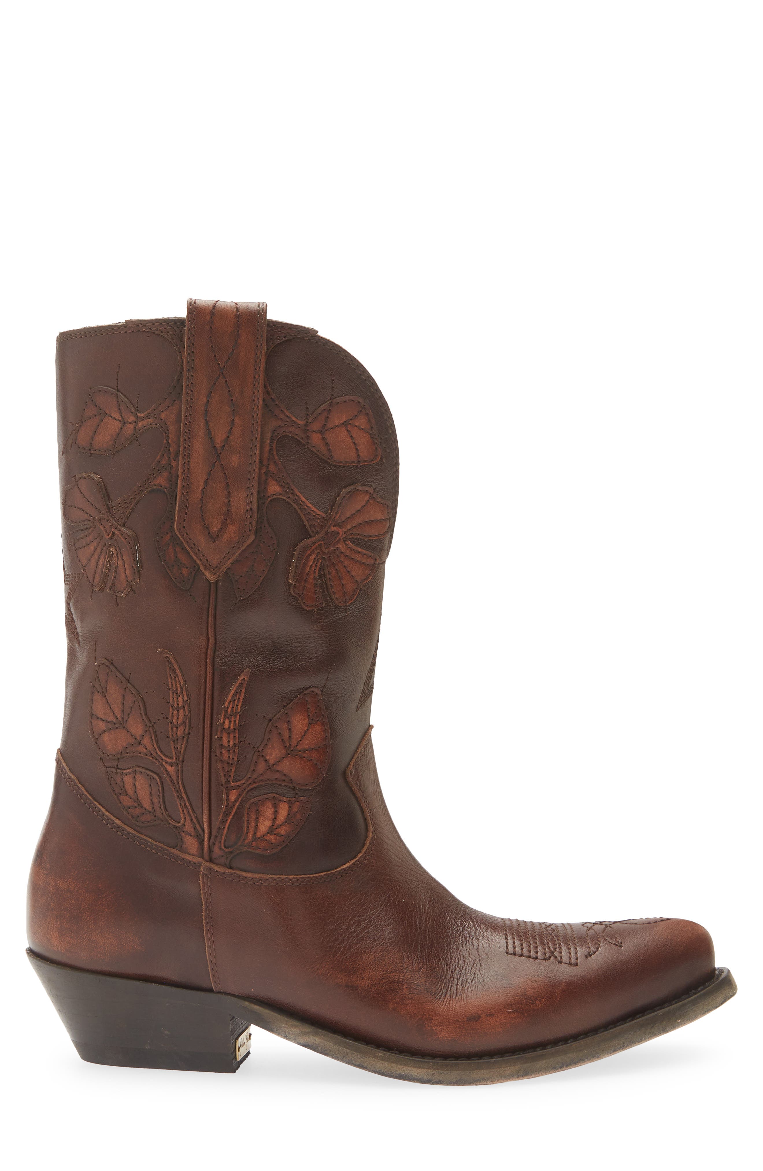 Golden Goose Wish Star Short Western Boot, Alternate, color, Dark Brown