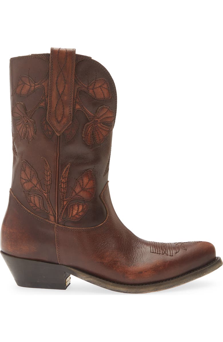 Golden Goose Wish Star Short Western Boot, Alternate, color, Dark Brown