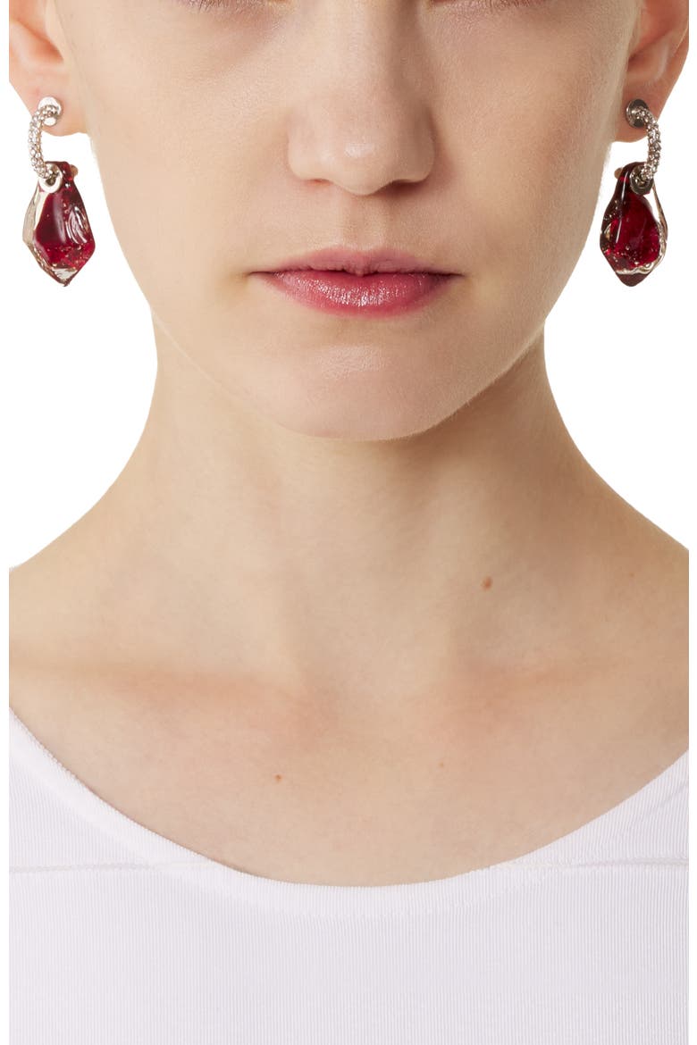 Aurore Earrings, Alternate, color, Bright Red/Transparent