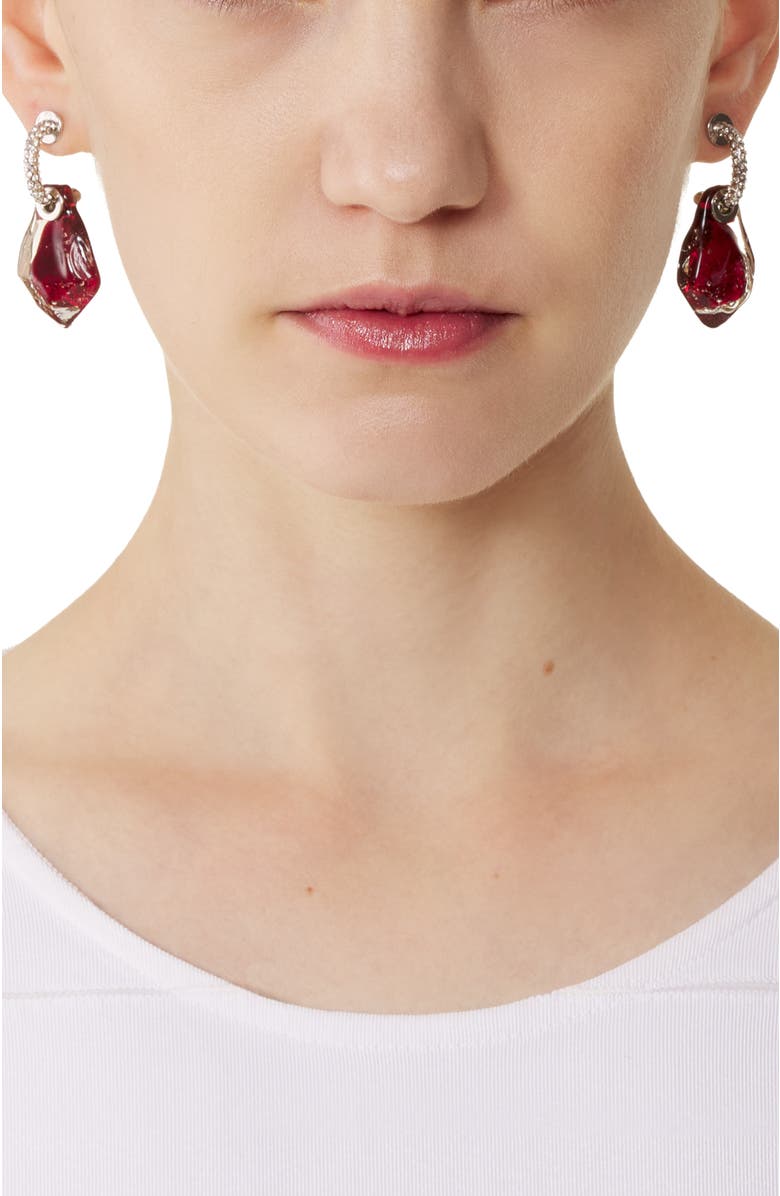 Lanvin Aurore Earrings, Alternate, color, Bright Red/Transparent