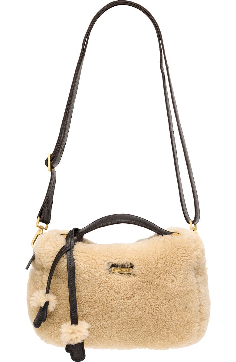 HAMMITT Small Evan Genuine Shearling Crossbody Bag, Alternate, color, Sundance Shearling/Gold