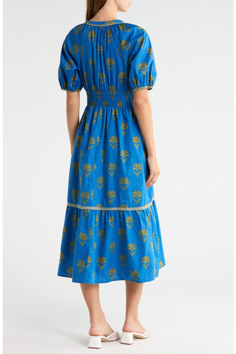 Jara Floral Cotton Dress, Alternate, color, NAVY OLIVE
