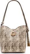 Anne Klein Snakeskin Embossed Faux Leather Small Bucket Bag