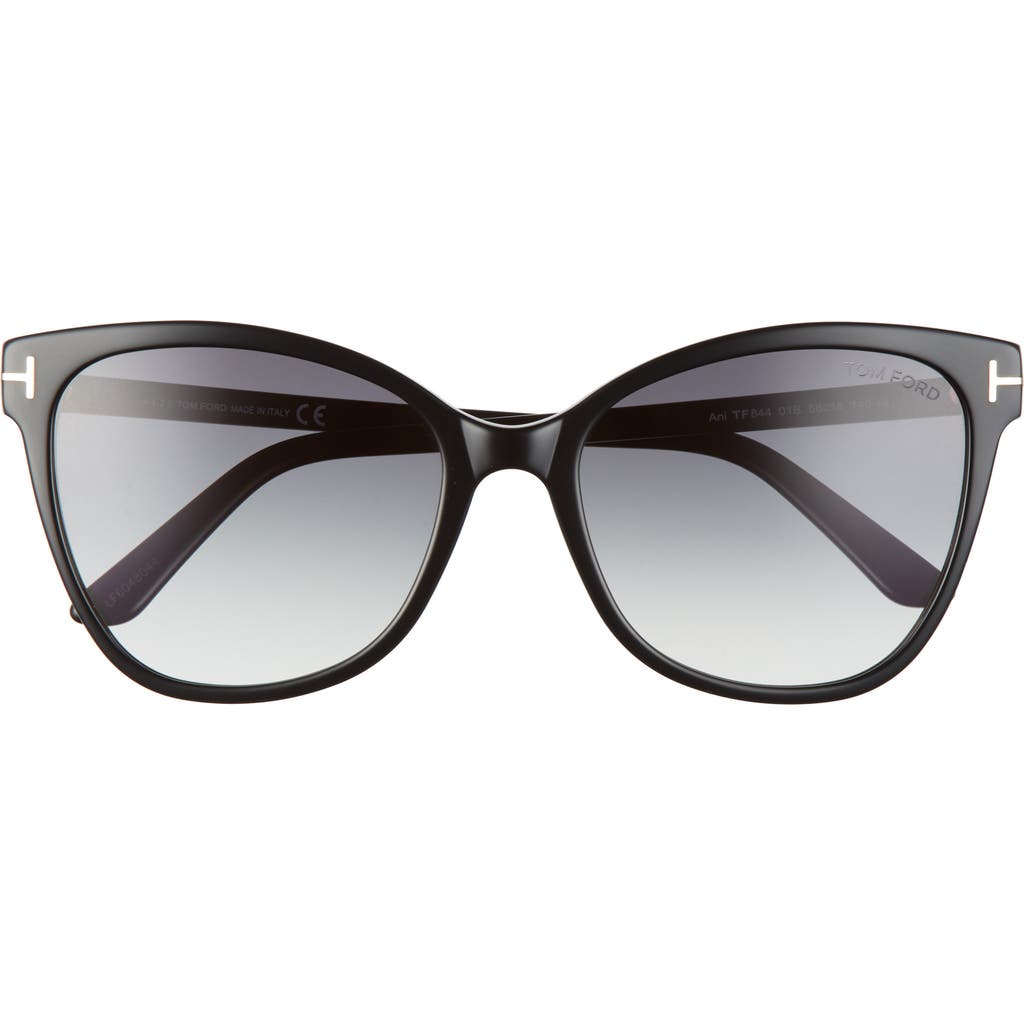 Tom Ford Ani 58mm Gradient Cat Eye Sunglasses In Blue