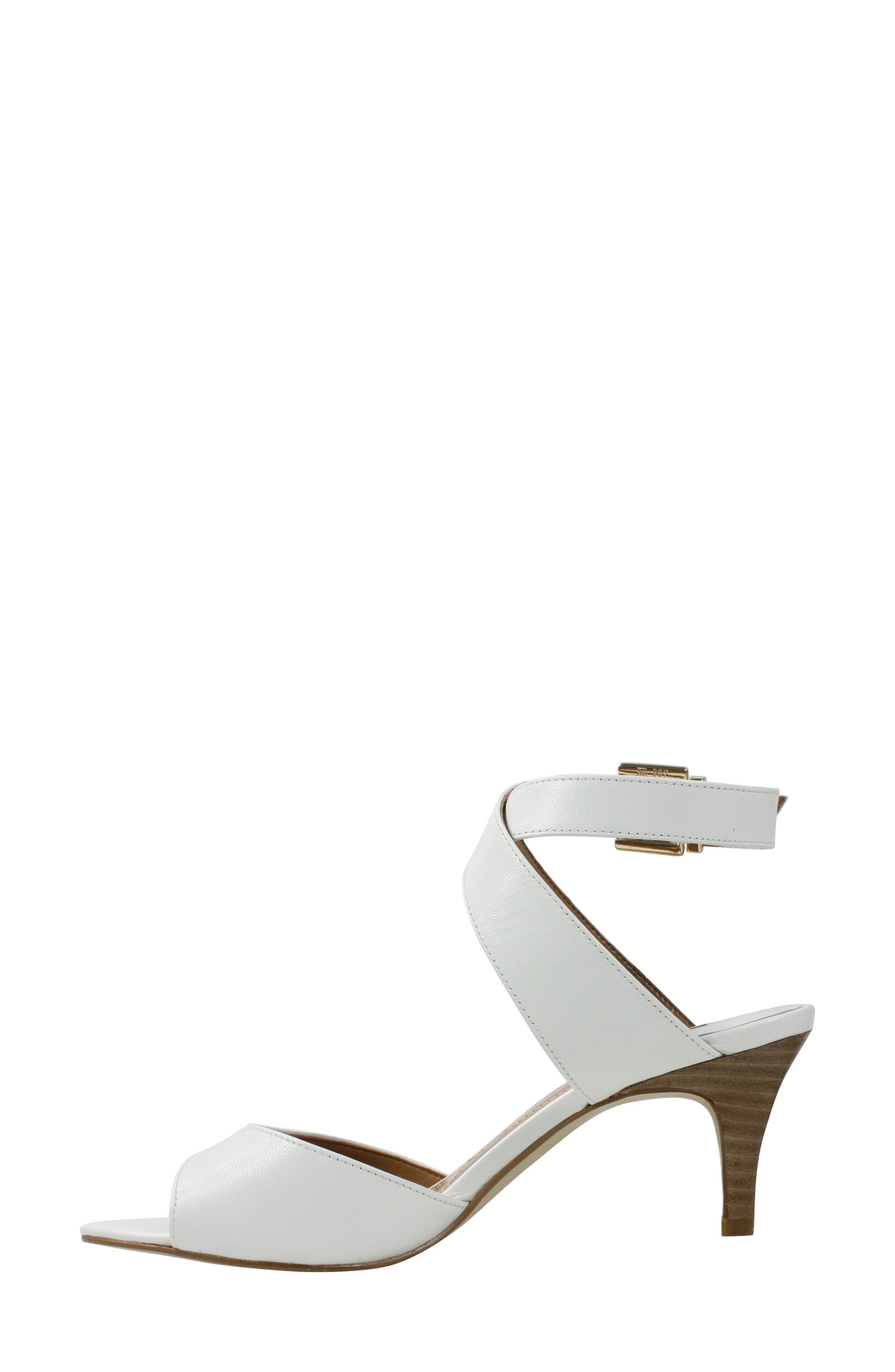 J. Reneé 'Soncino' Ankle Strap Sandal, Alternate, color, White Leather