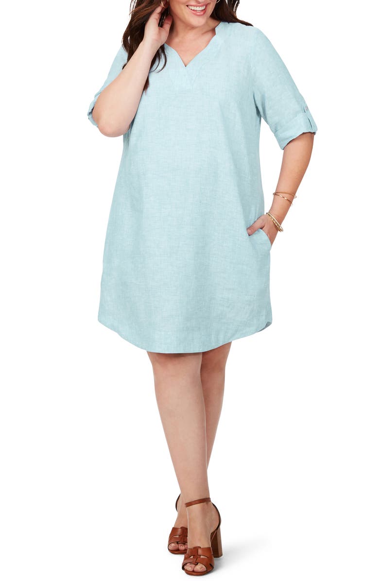 Foxcroft Harmony in Linen Shirtdress, Main, color, 