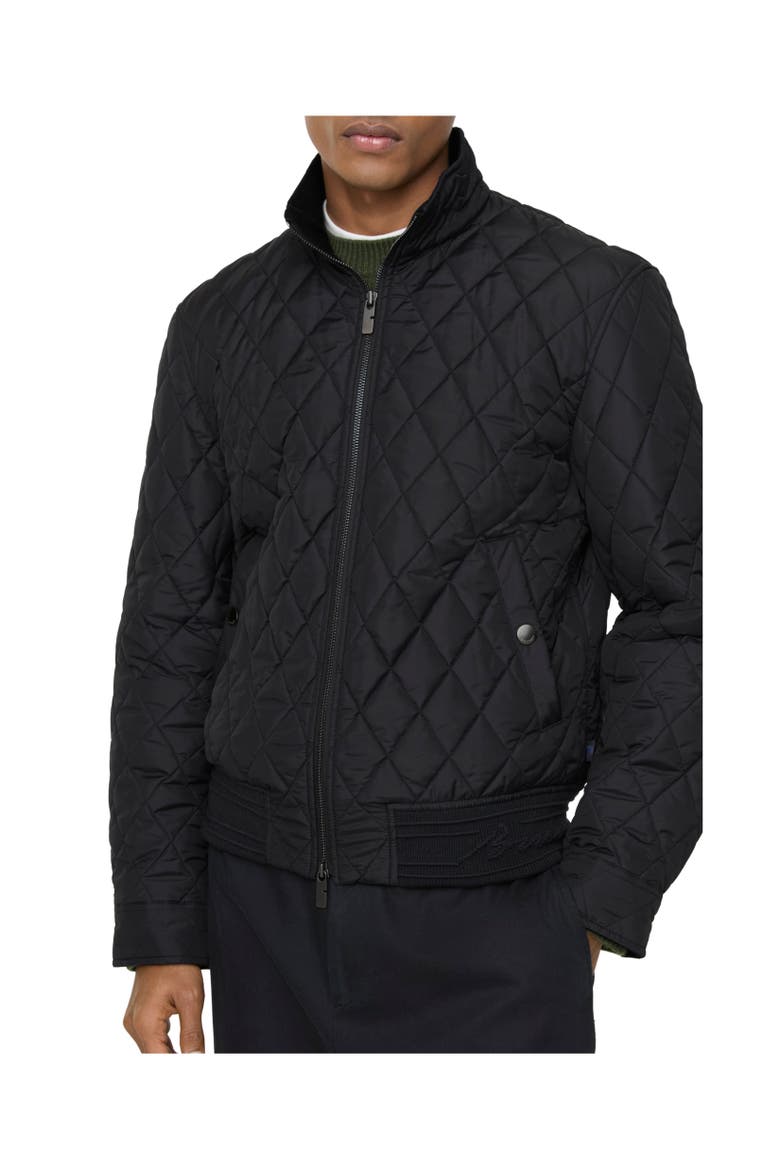 Quilted Nylon Jacket, Alternate, color, Black