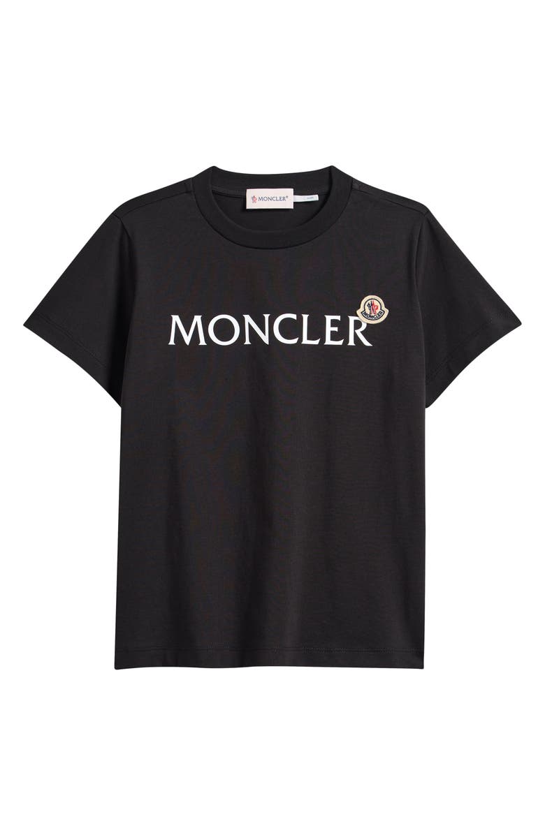 Moncler Kids' Logo Patch Graphic T-Shirt, Main, color, Black
