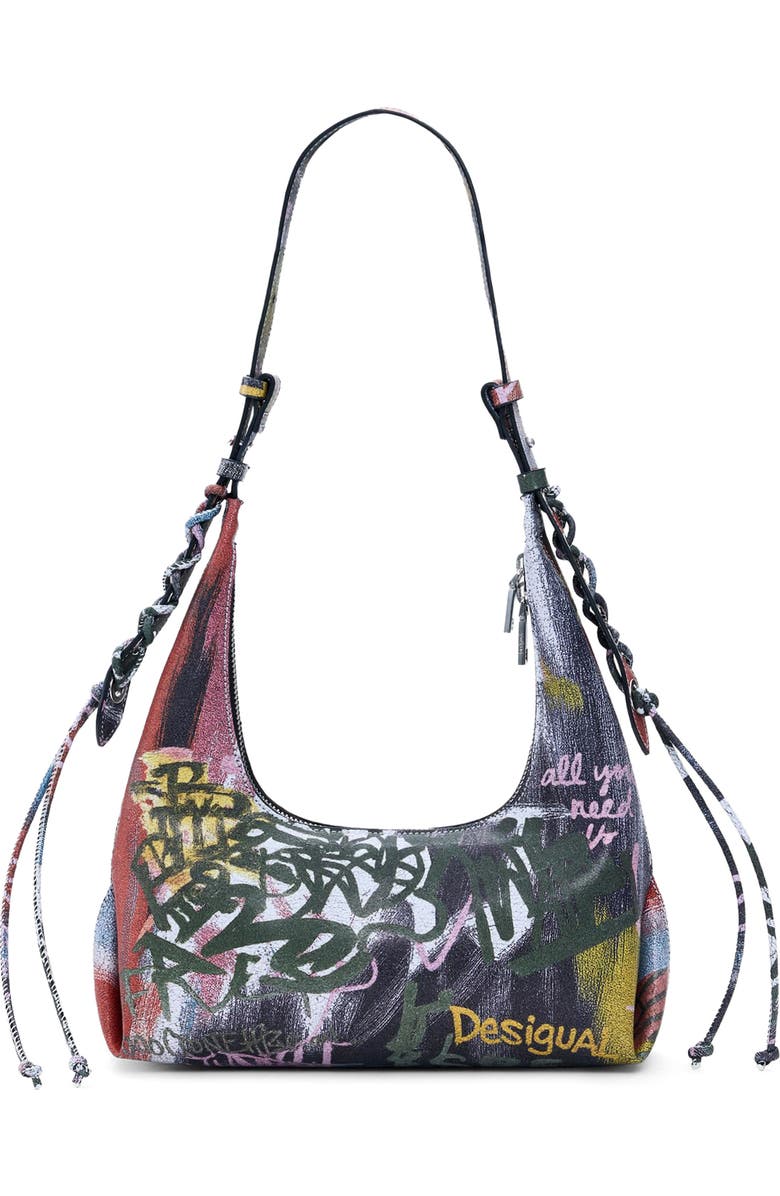 Desigual Graffiti Logo Shoulder Bag, Alternate, color,